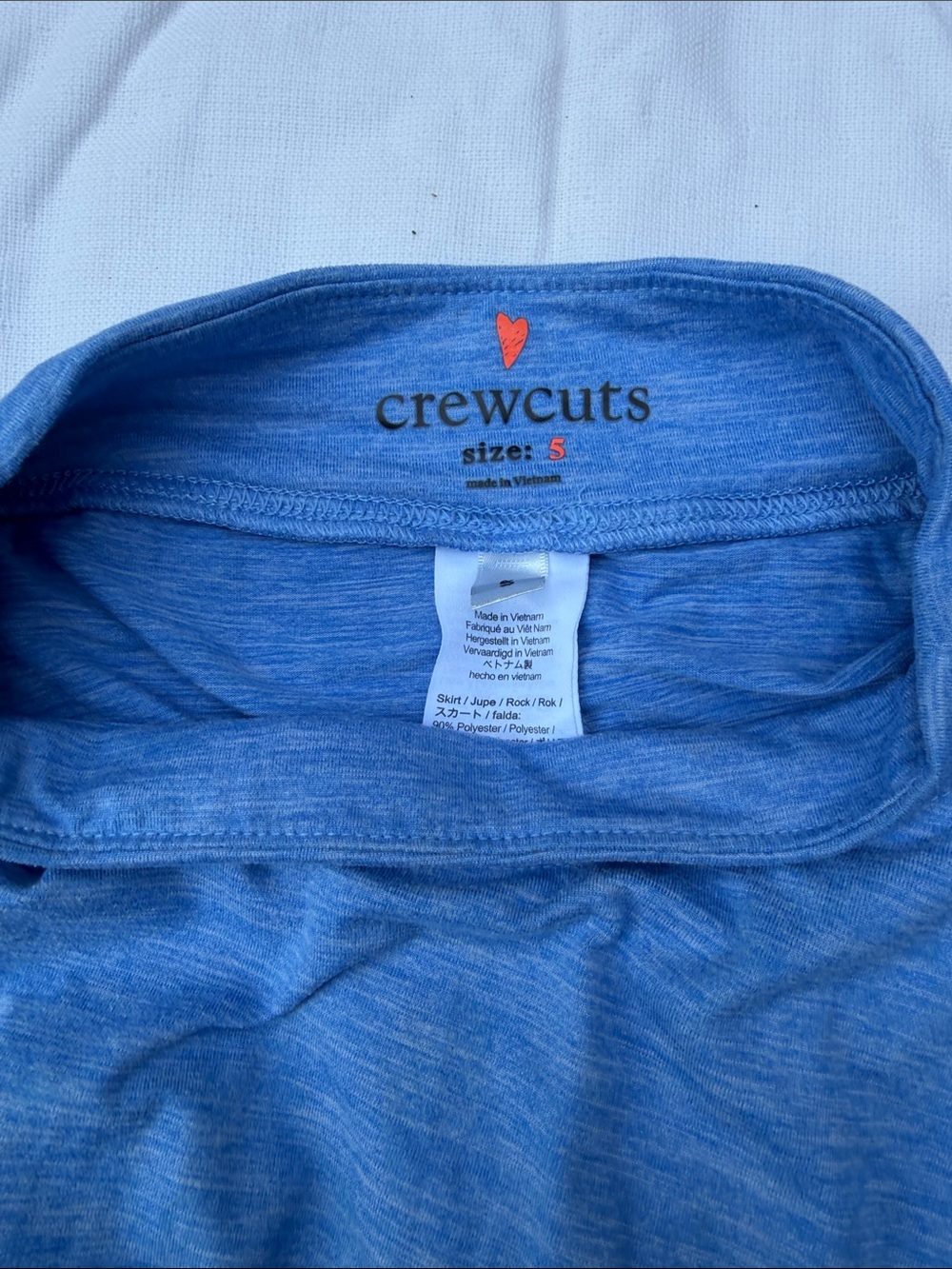 J CREW little girls Crewcuts Light Heather Blue tennis skirt